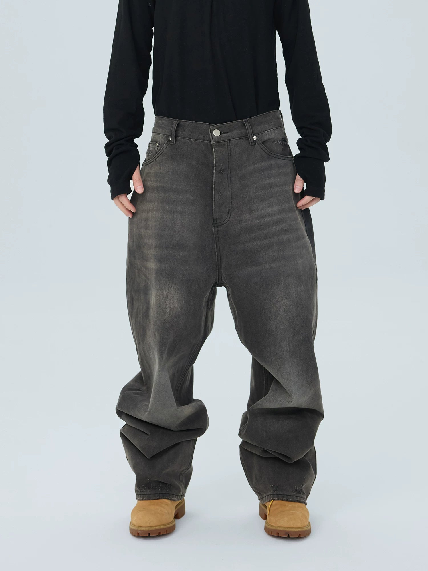 Charcoal Drift Balloon Stack Jeans
