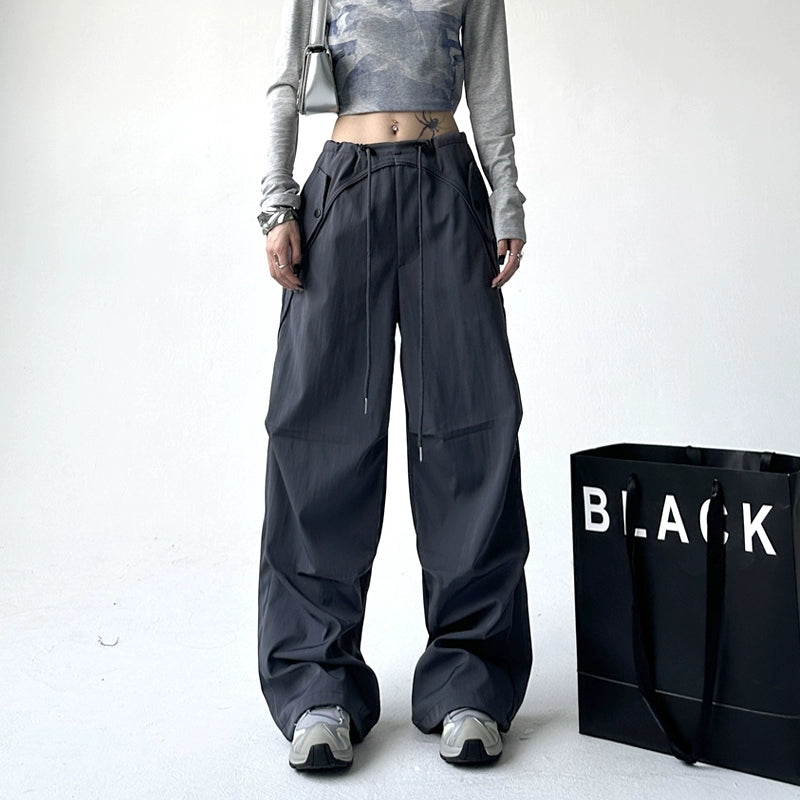 Utility Pocket Wide-Leg Trousers - chiclara
