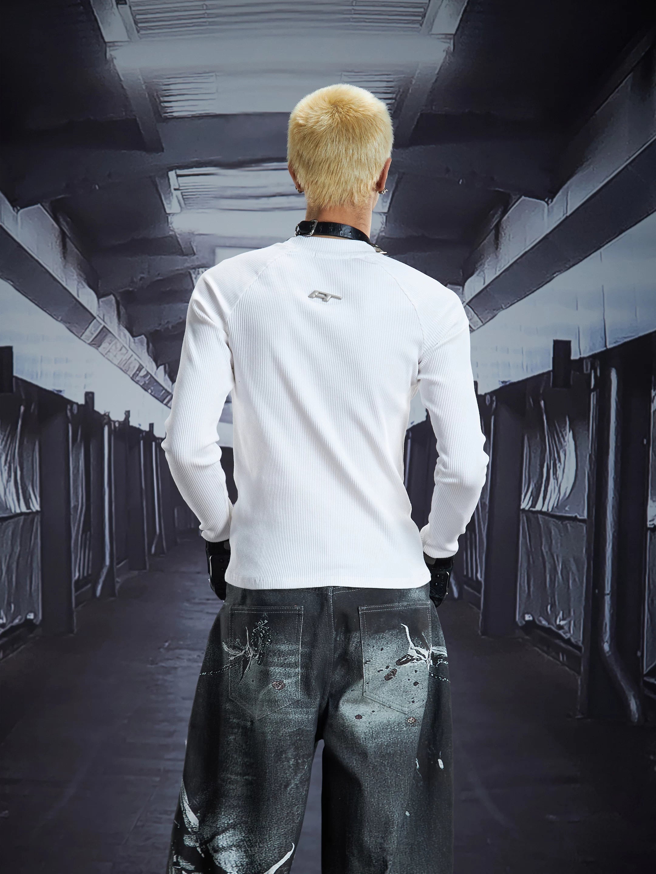 Spinewave Distortion Ribbed Longsleeve