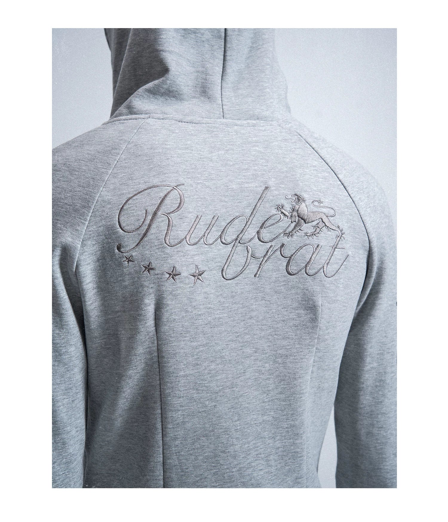 RudeLeopard Double-Layer Silver Leopard Zip Hoodie