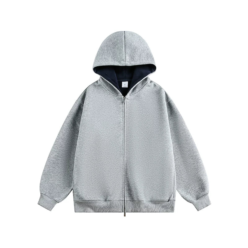 Dual-Tone Varsity Zip Hoodie