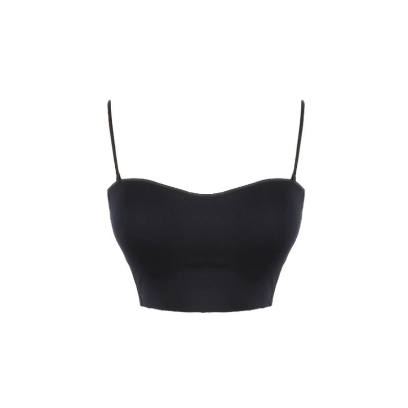 Spaghetti Strap Crop Top with Sweetheart Neckline