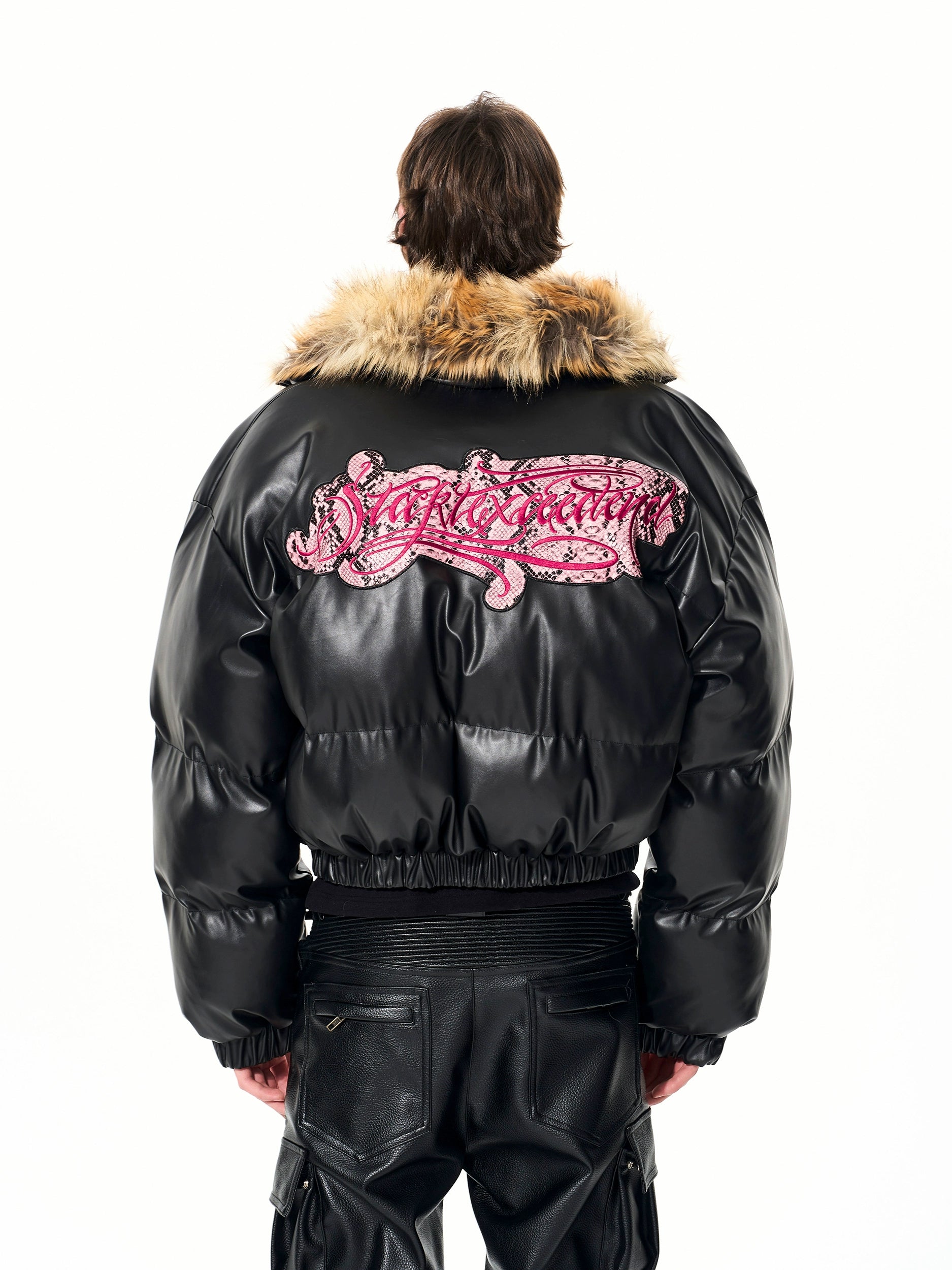 Venom Blush Python Puffer Jacket