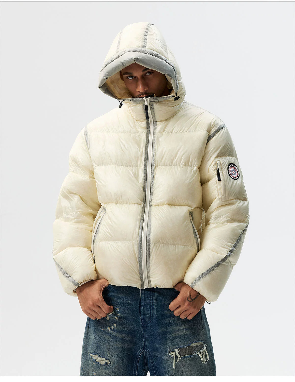 Glacier Halo Reflective Hooded Puffer Jacket