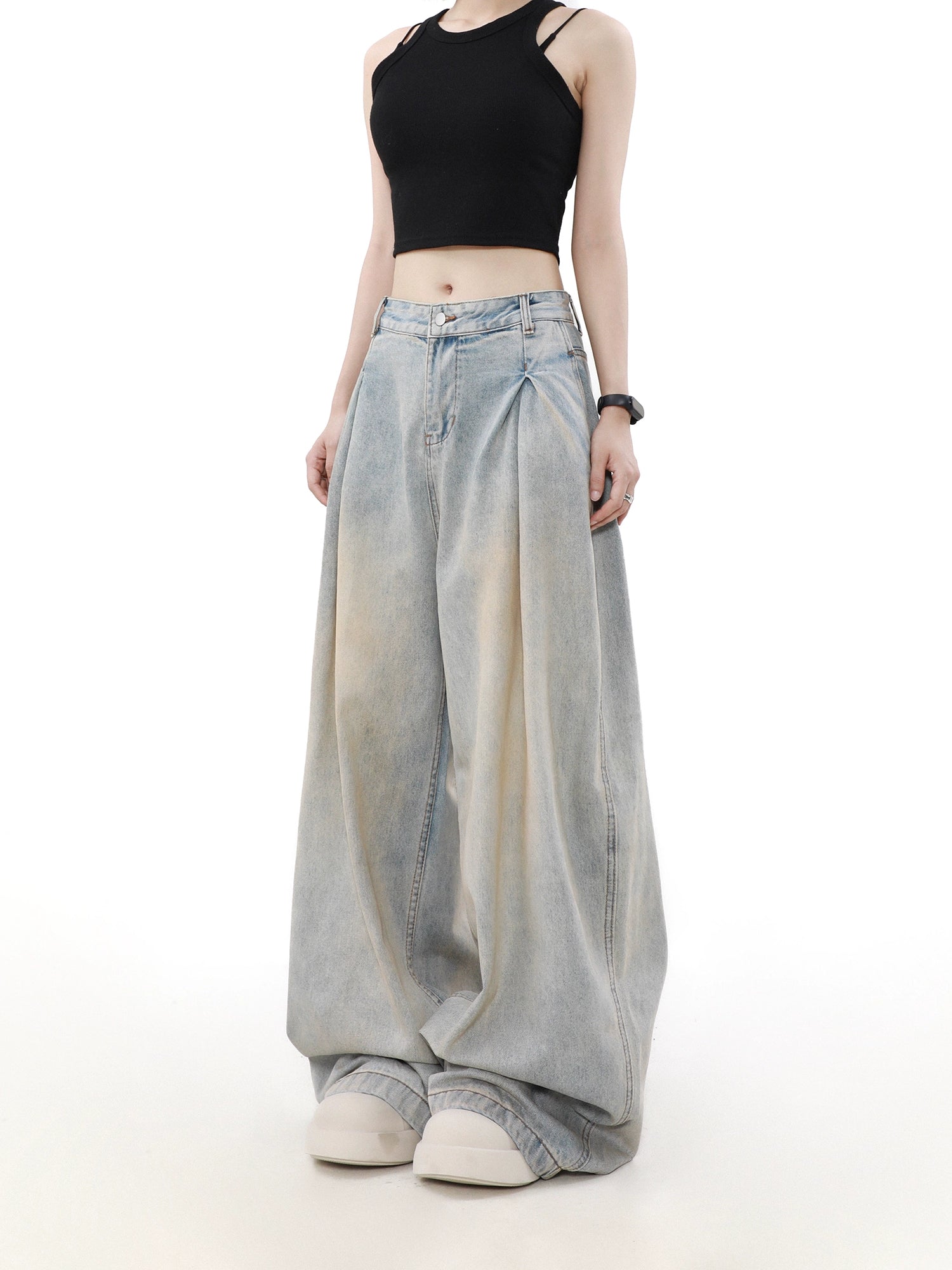 Glacier Drape Ultra Wide Jeans