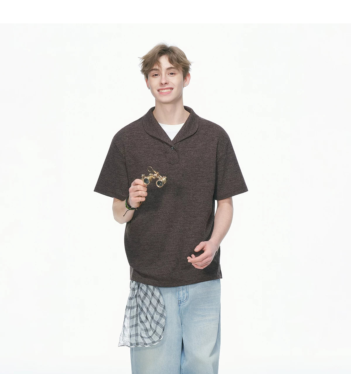 Textured Lounge Knit Polo Shirt
