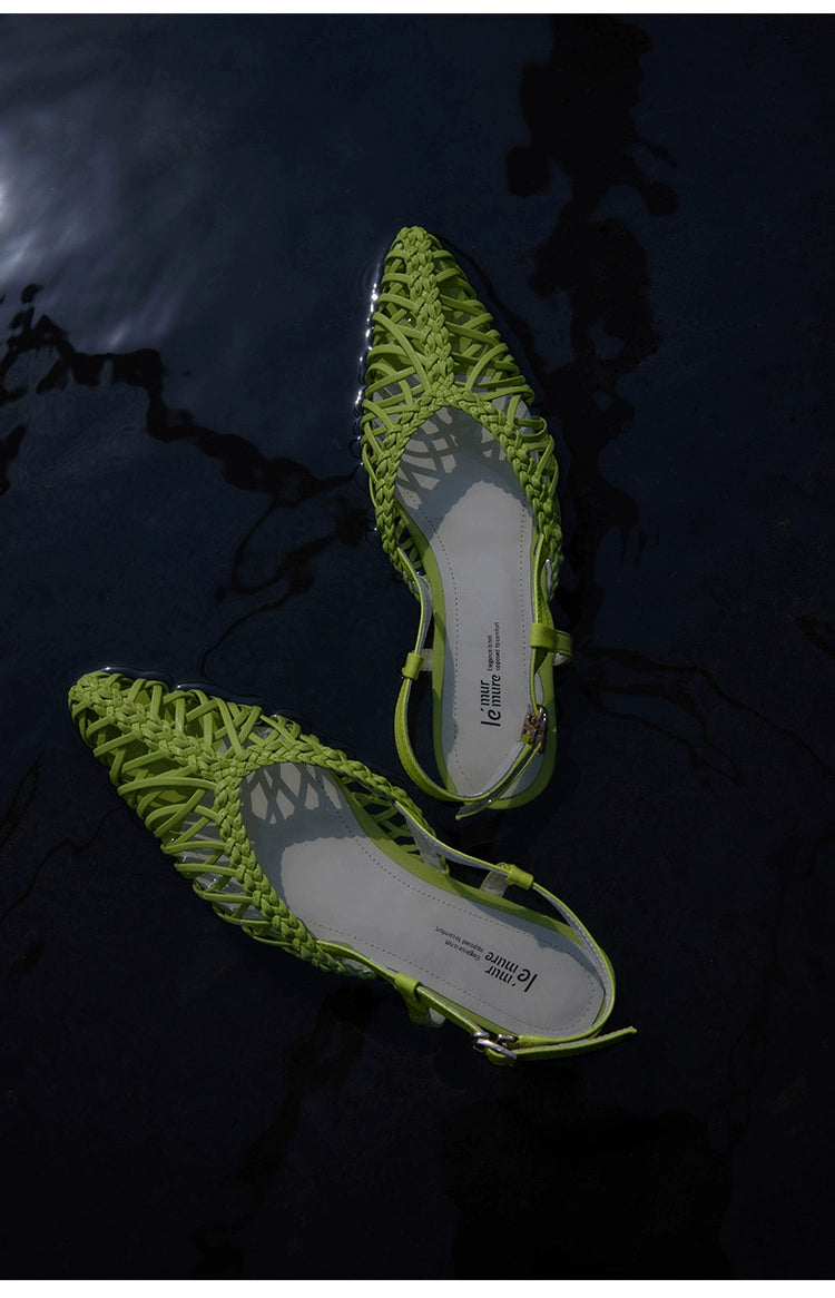 Colorful Pointed Toe Loafer Flats