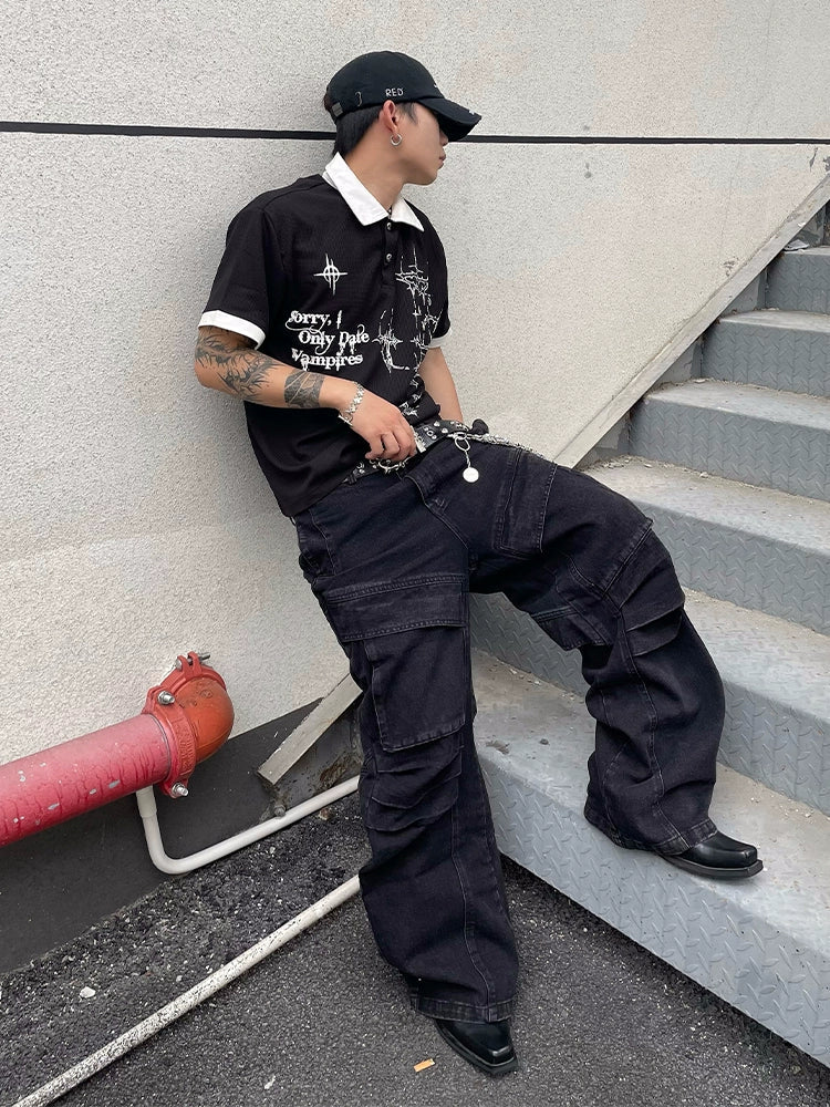 Gothic Stitch Contrast Polo