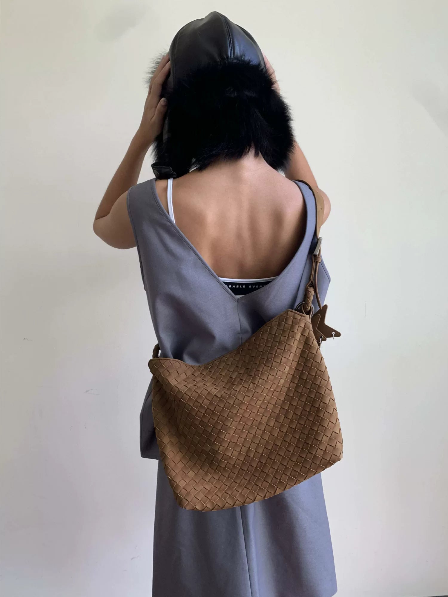 Suede Braided Star Shoulder Bag - view 4
