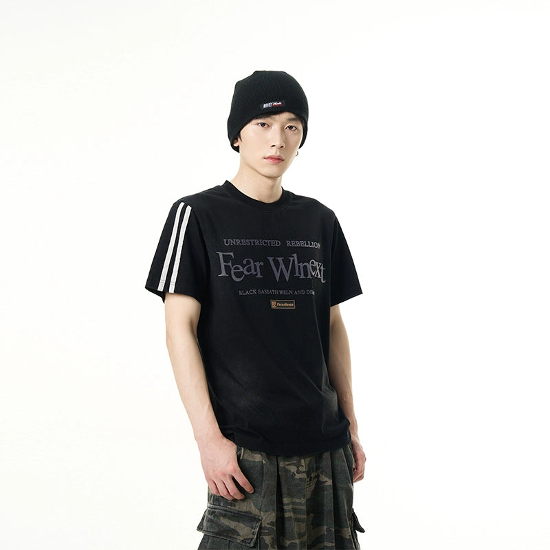 Sporty Sleeves Graphic Oversized T-Shirt