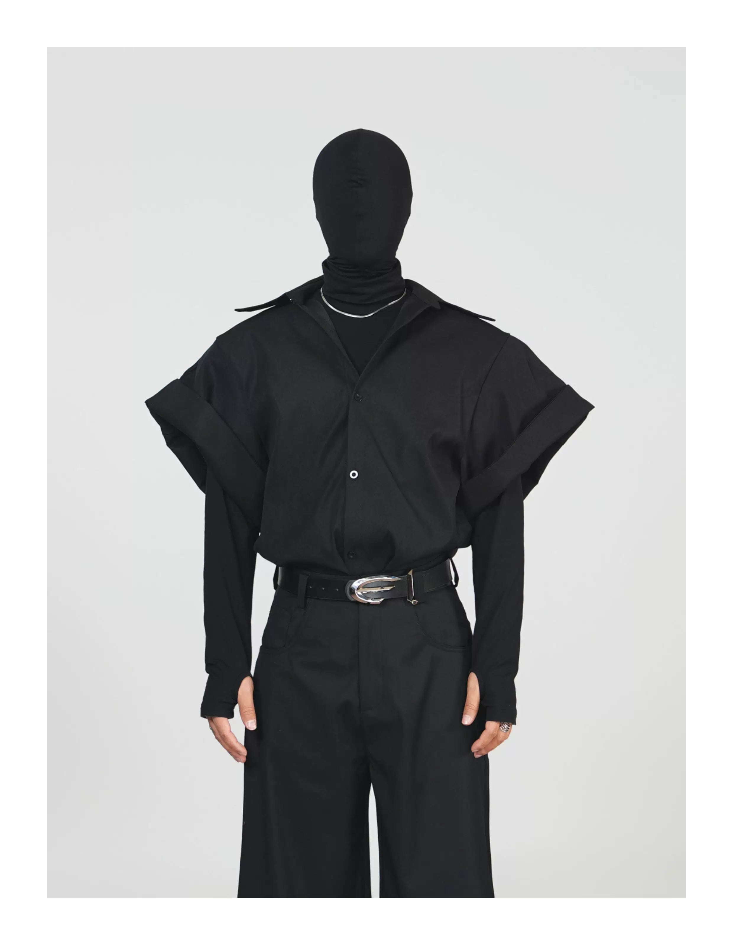 Monolith Drape Oversized Layered Shirt