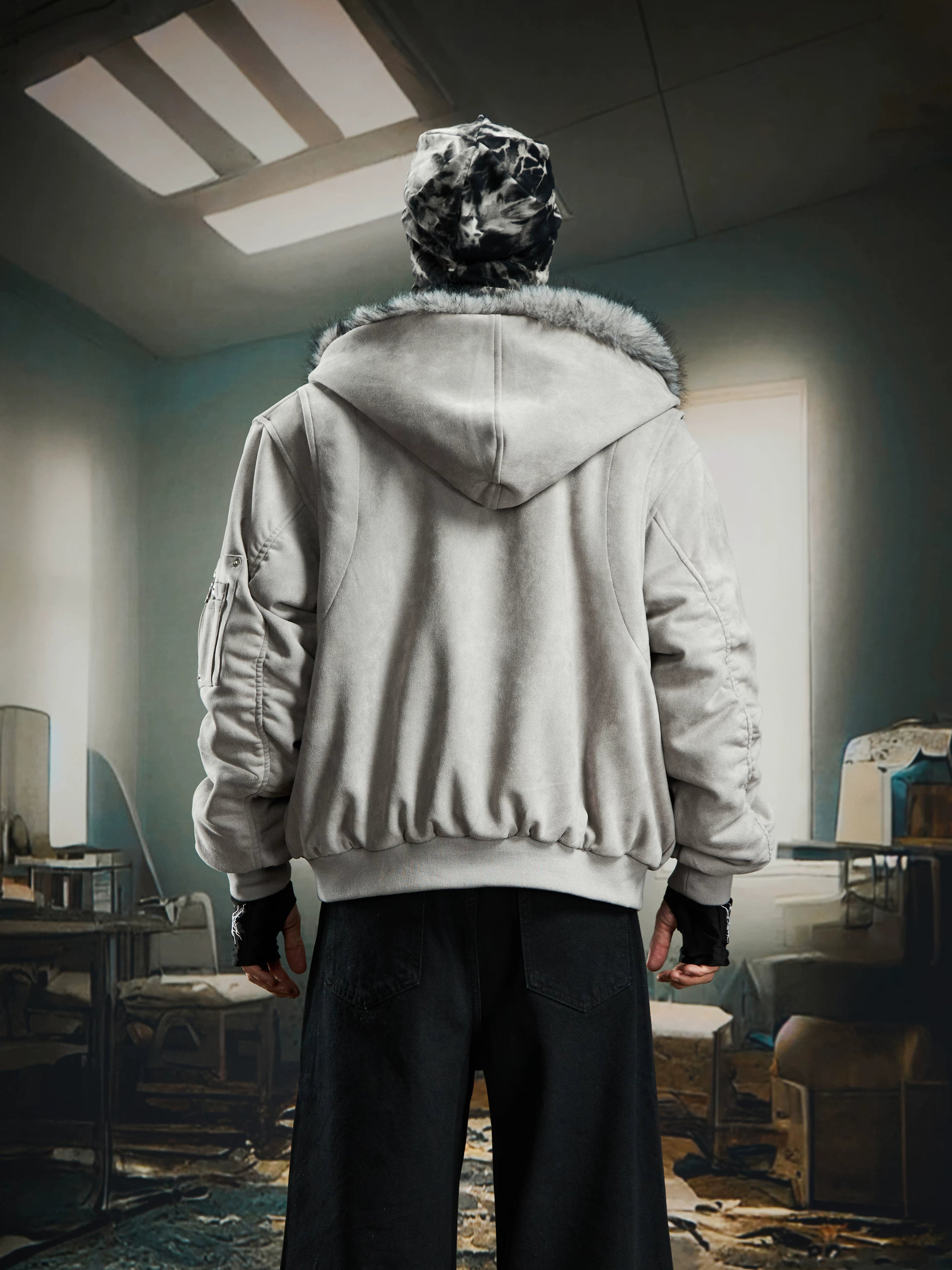 Reverb Reversible Faux‑Fur Hoodie Bomber