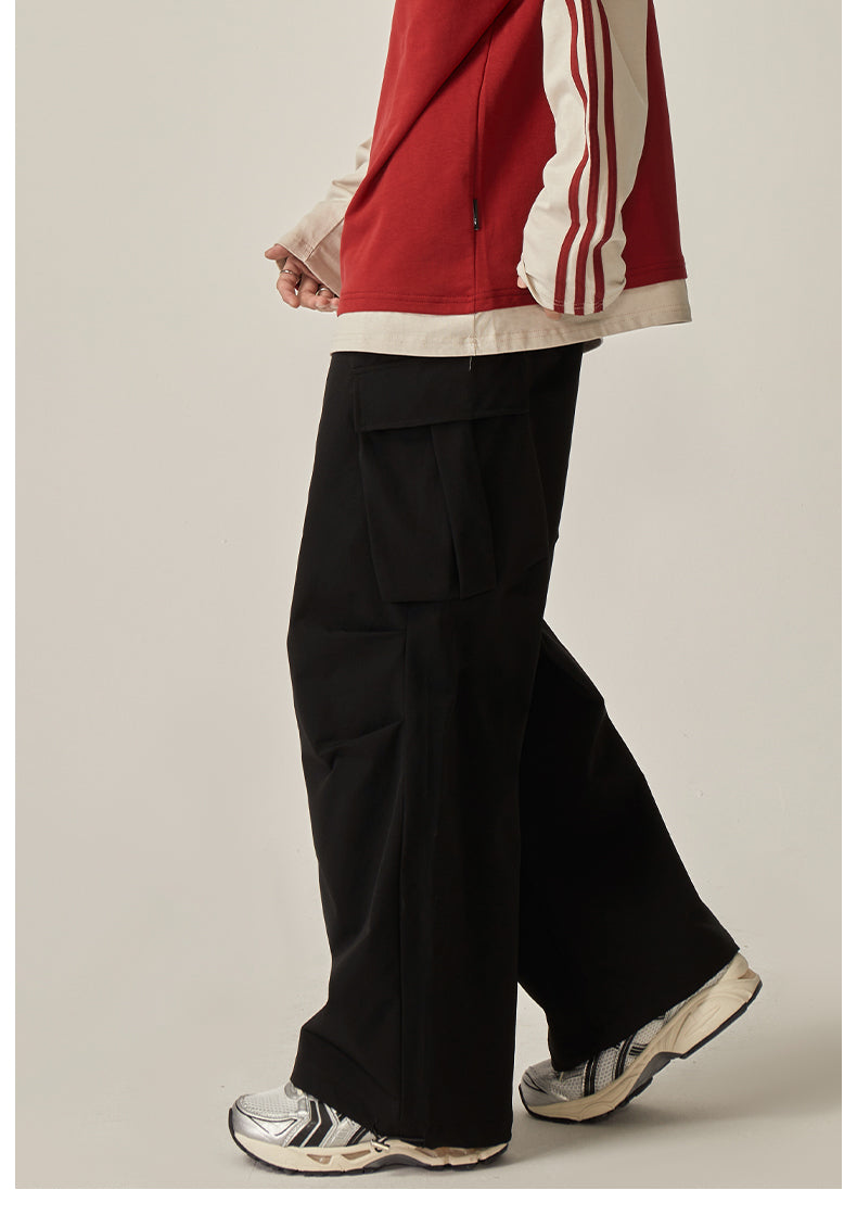 Gray Cargo Wide Leg Pants