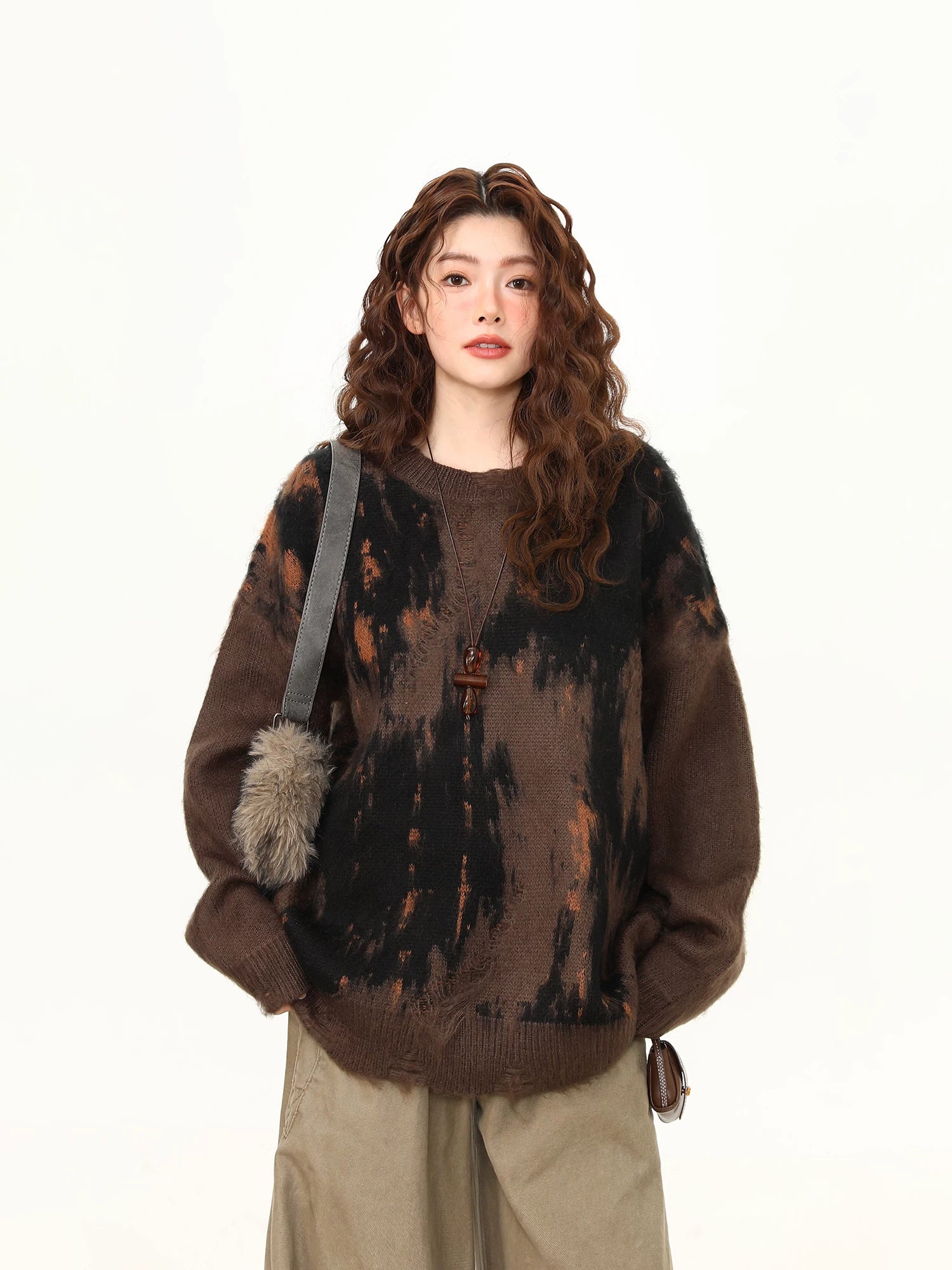 Ember Drift Brushstroke Knit Sweater