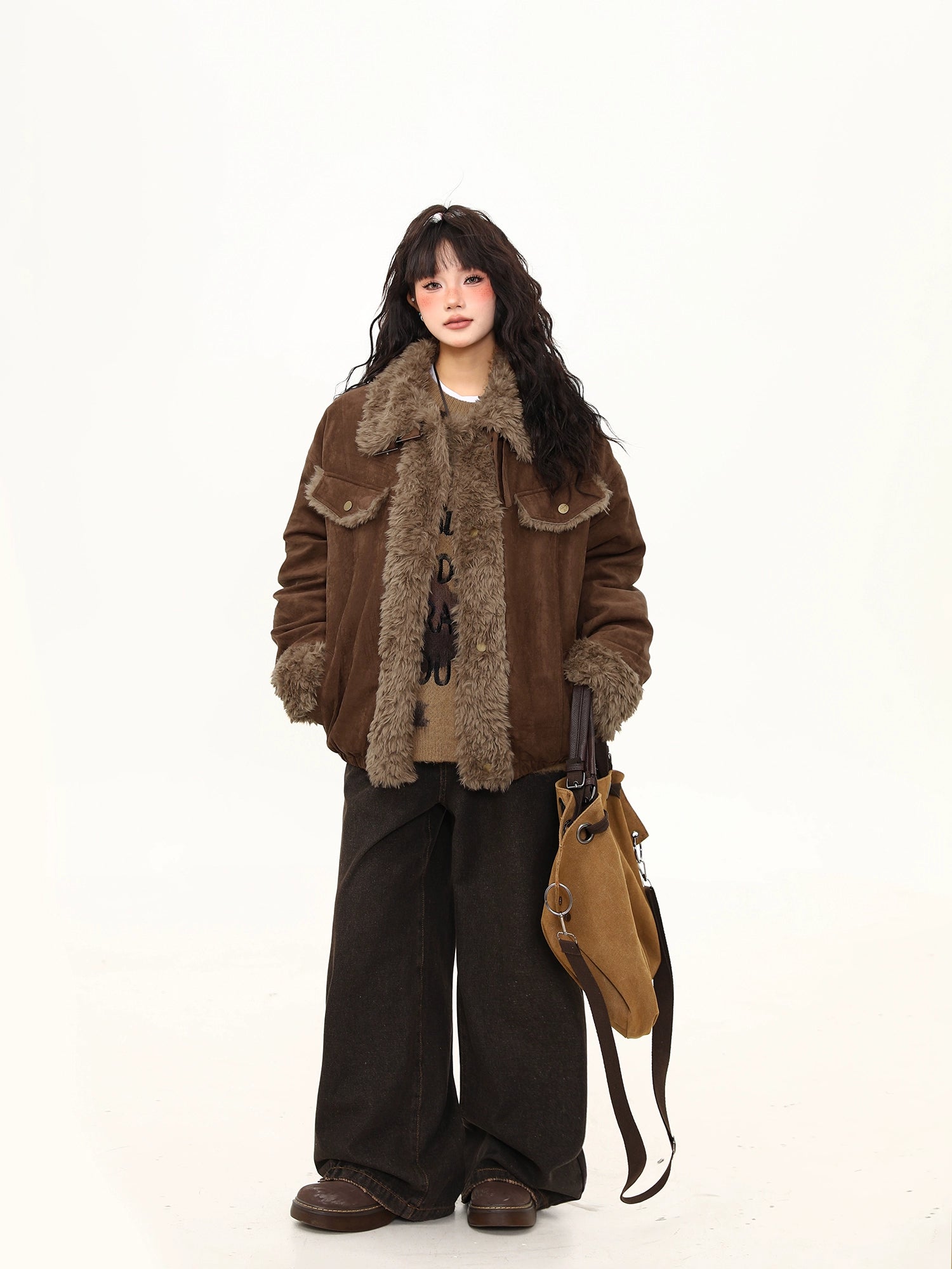 Cocoa Trail Shearling Lined Aviator Jacket