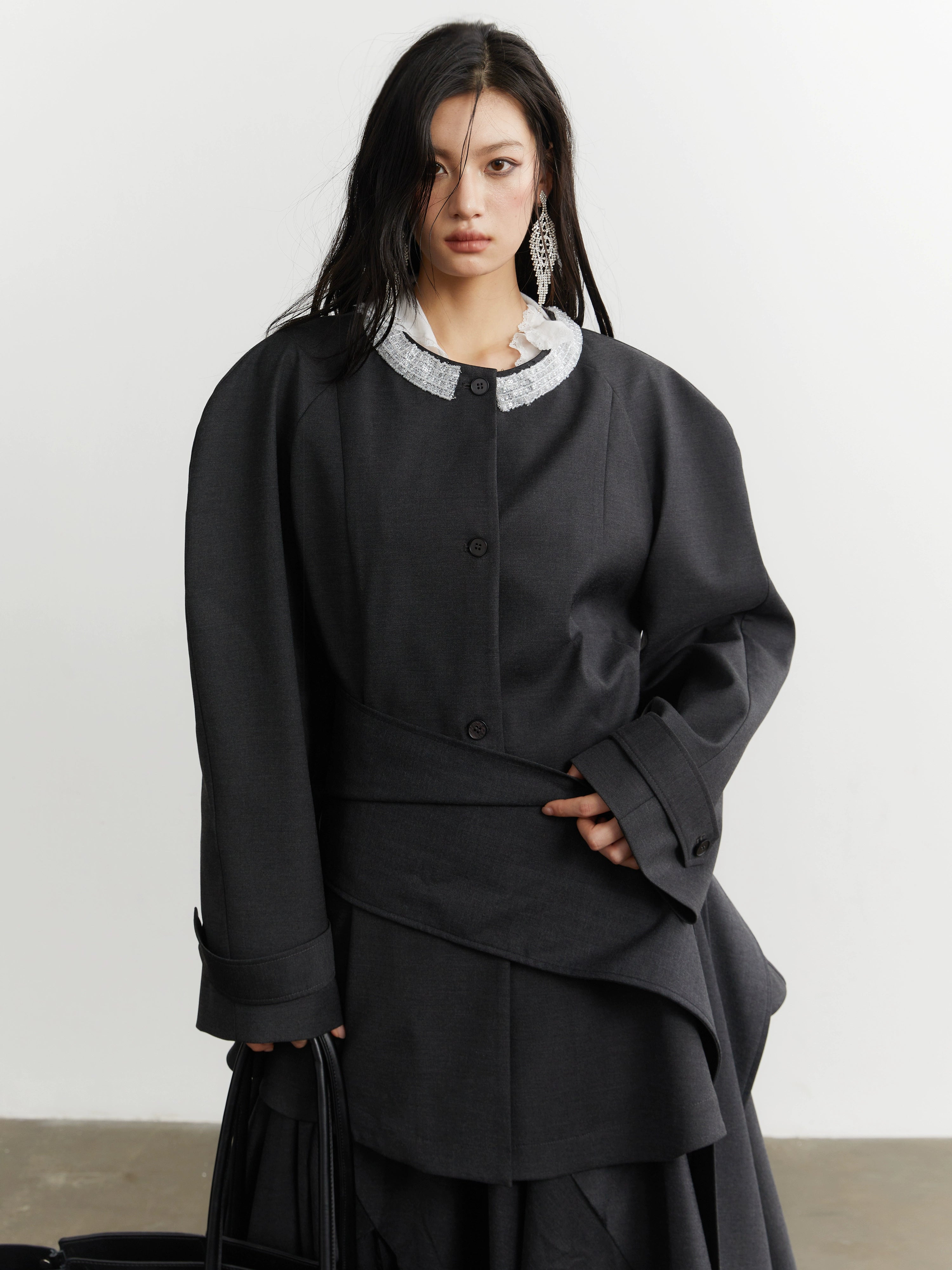 Silver Halo Pleated Swing Shirt