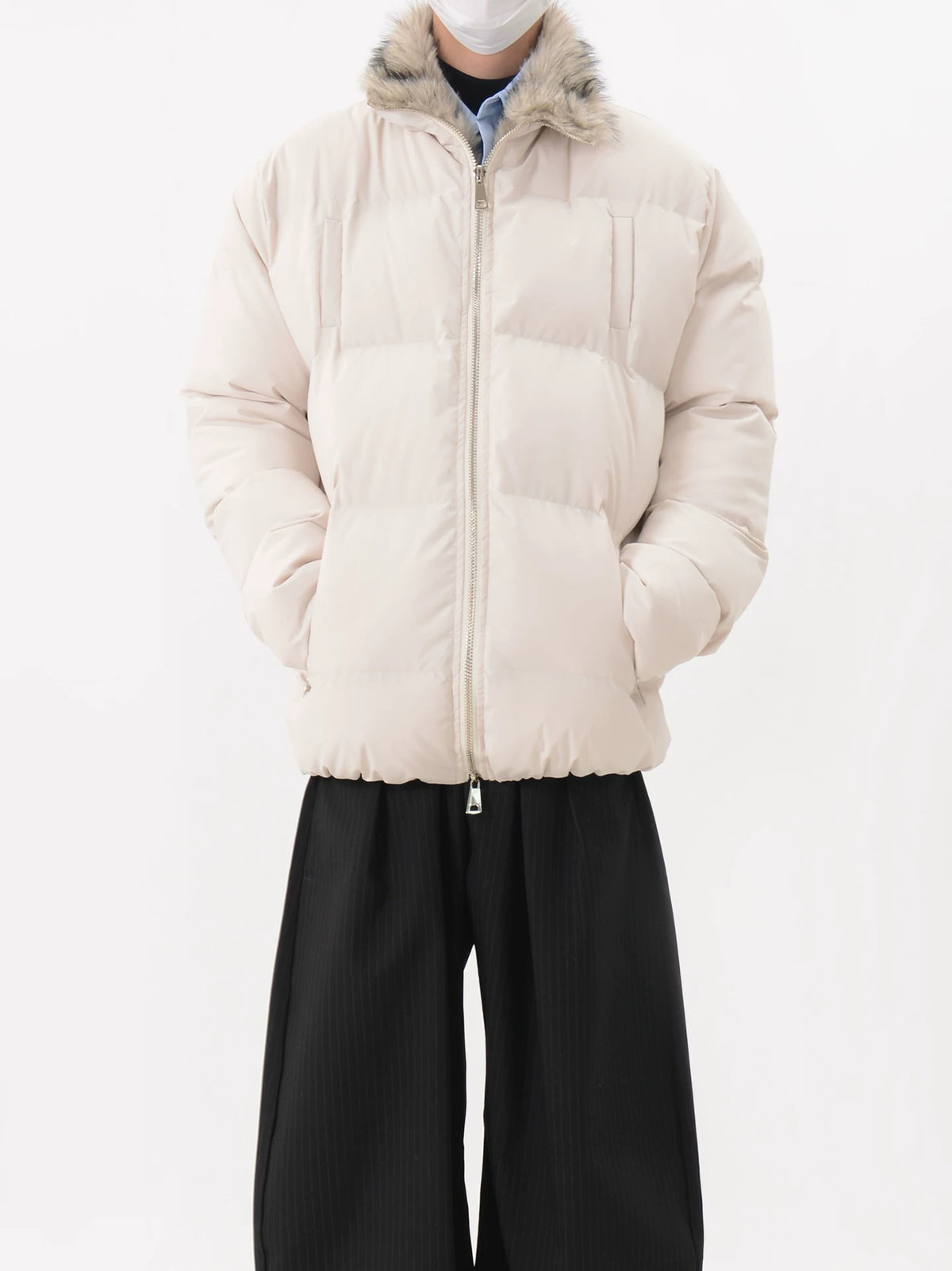 Zip-Up Loose Puffer Workwear Jacket