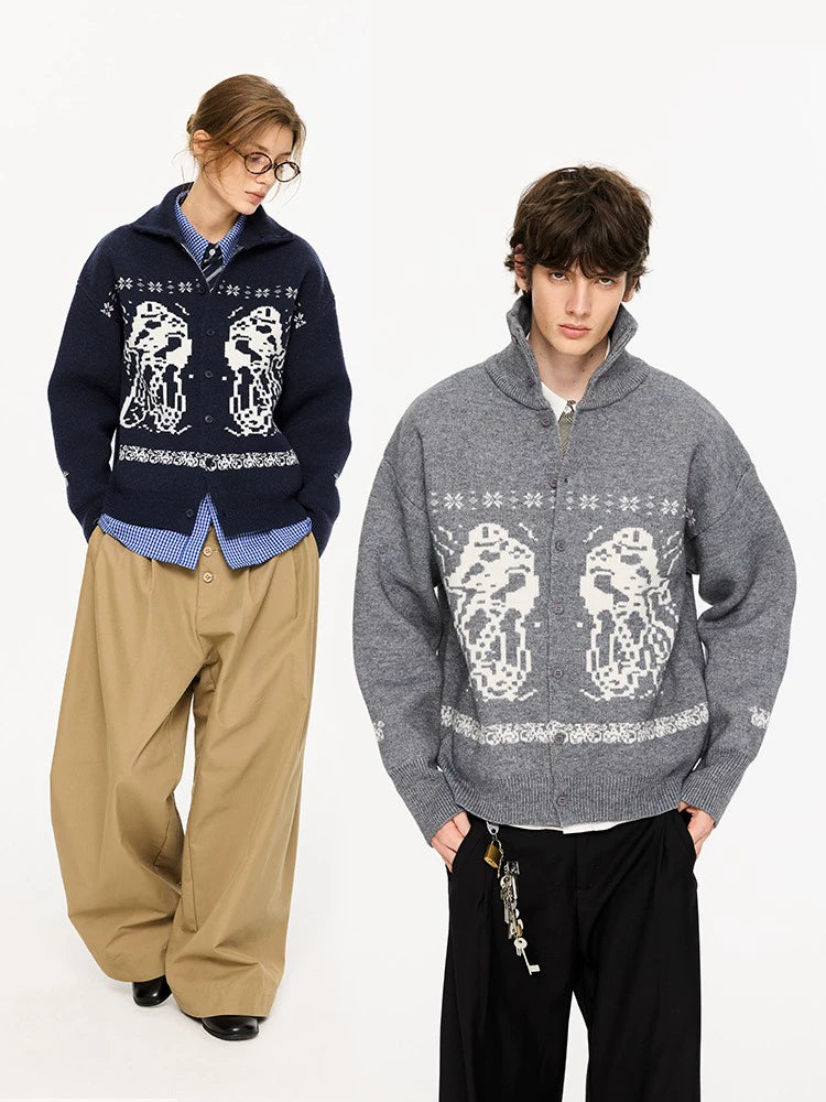 Arctic Fleece Animal Motif Button Cardigans and Sweaters