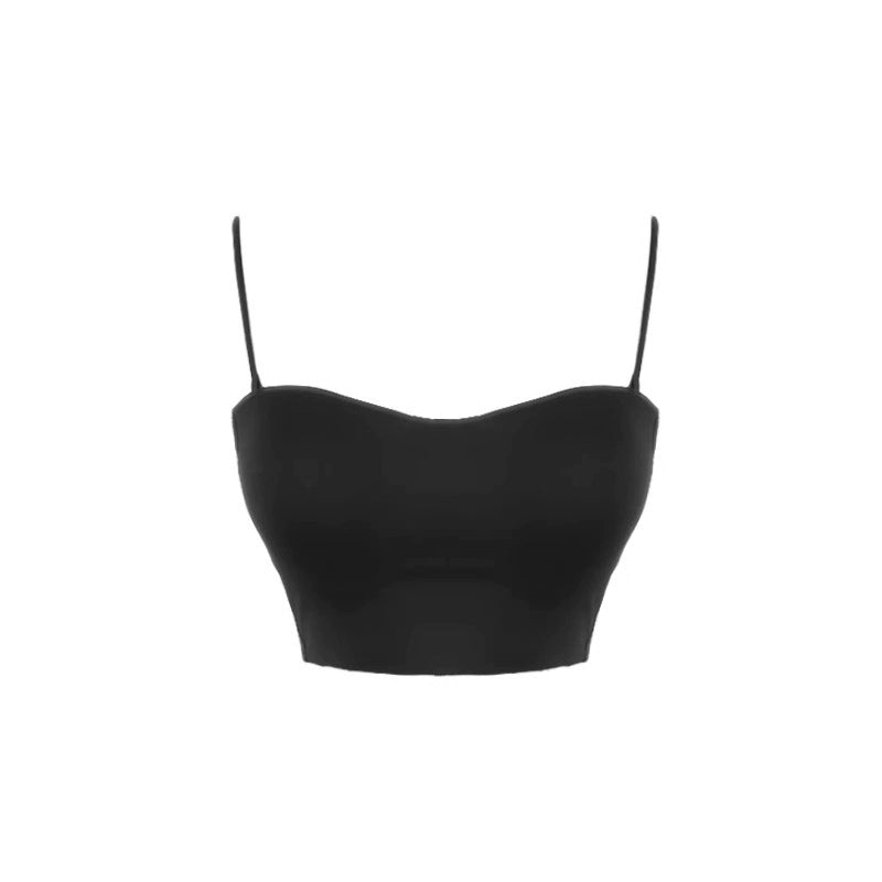 Spaghetti Strap Crop Top with Sweetheart Neckline