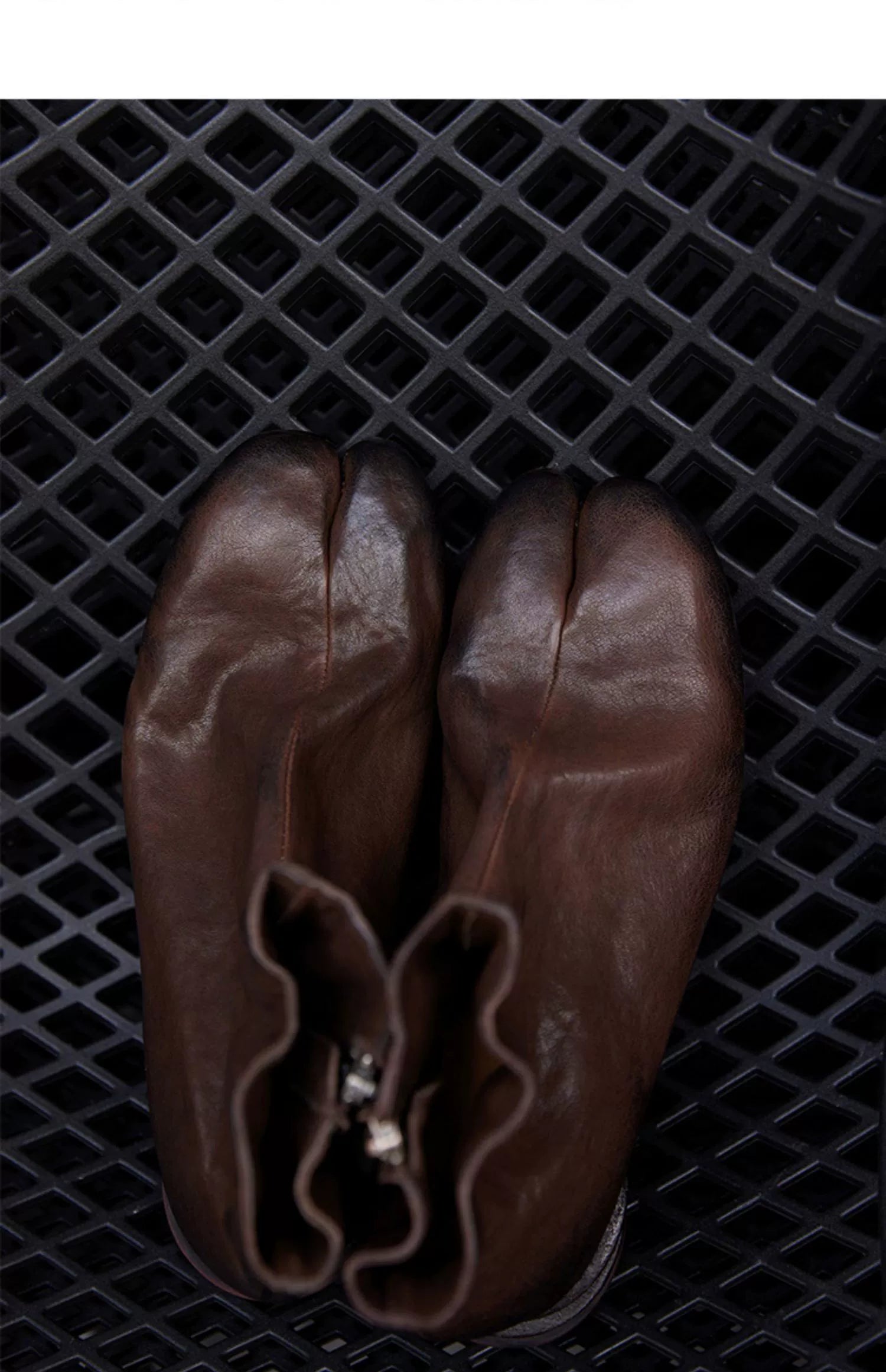 Black Leather Tabi Boots