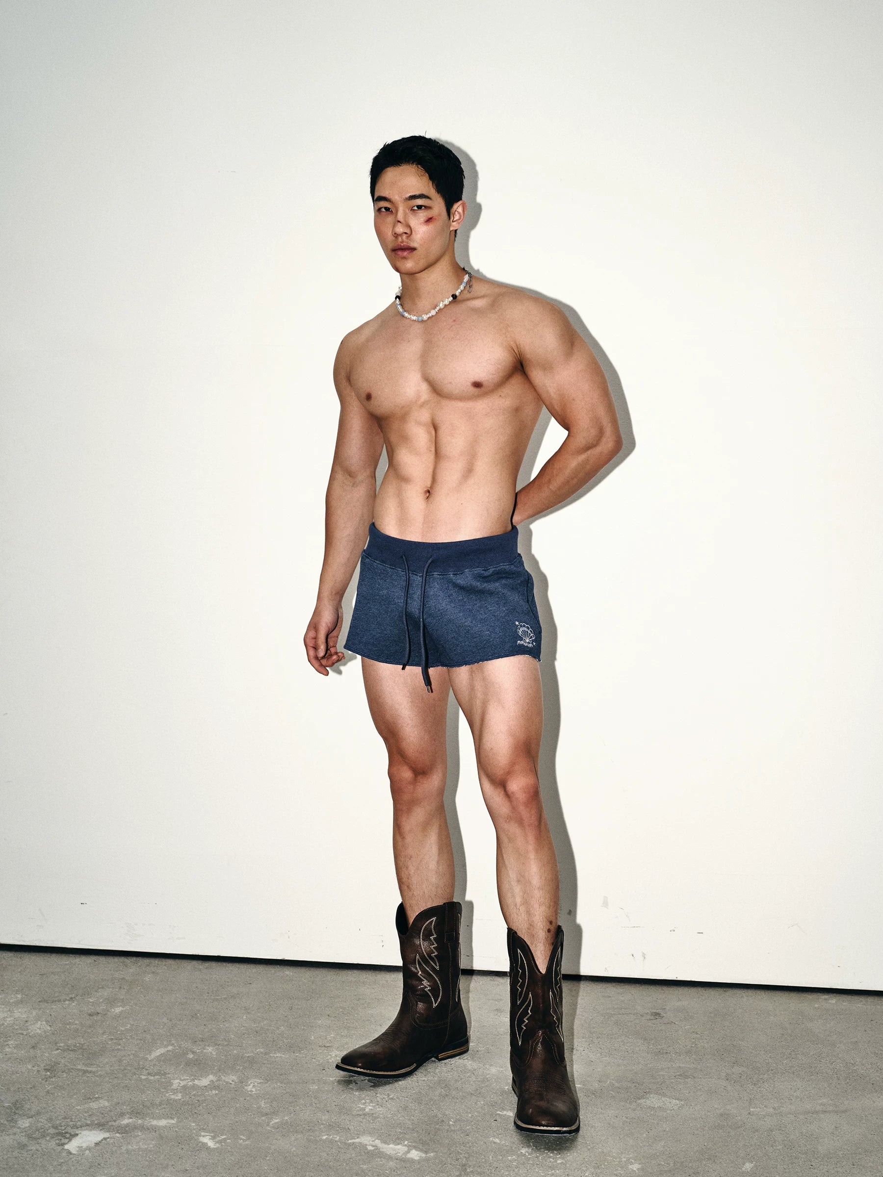 Indigo Cutoff Lounge Sweat Shorts