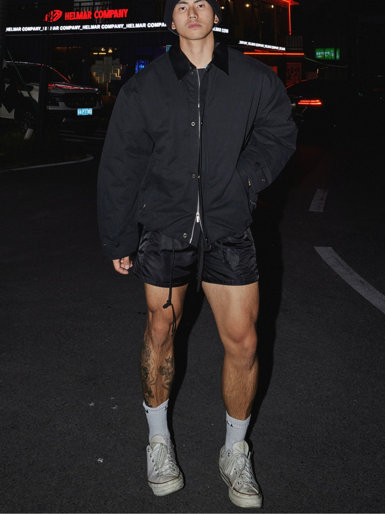 Contrast Collar Canvas Work Jacket