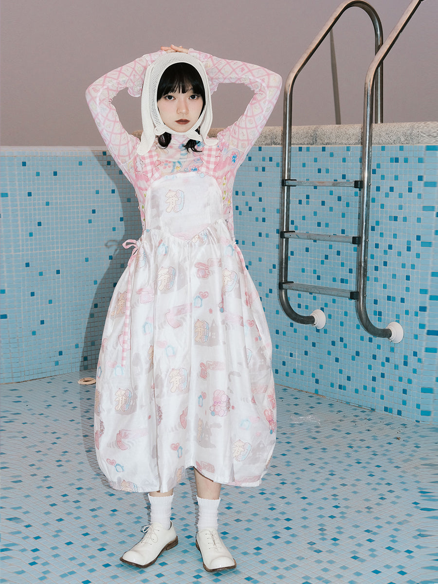 Sweet Teddy Bear Pinafore Dress