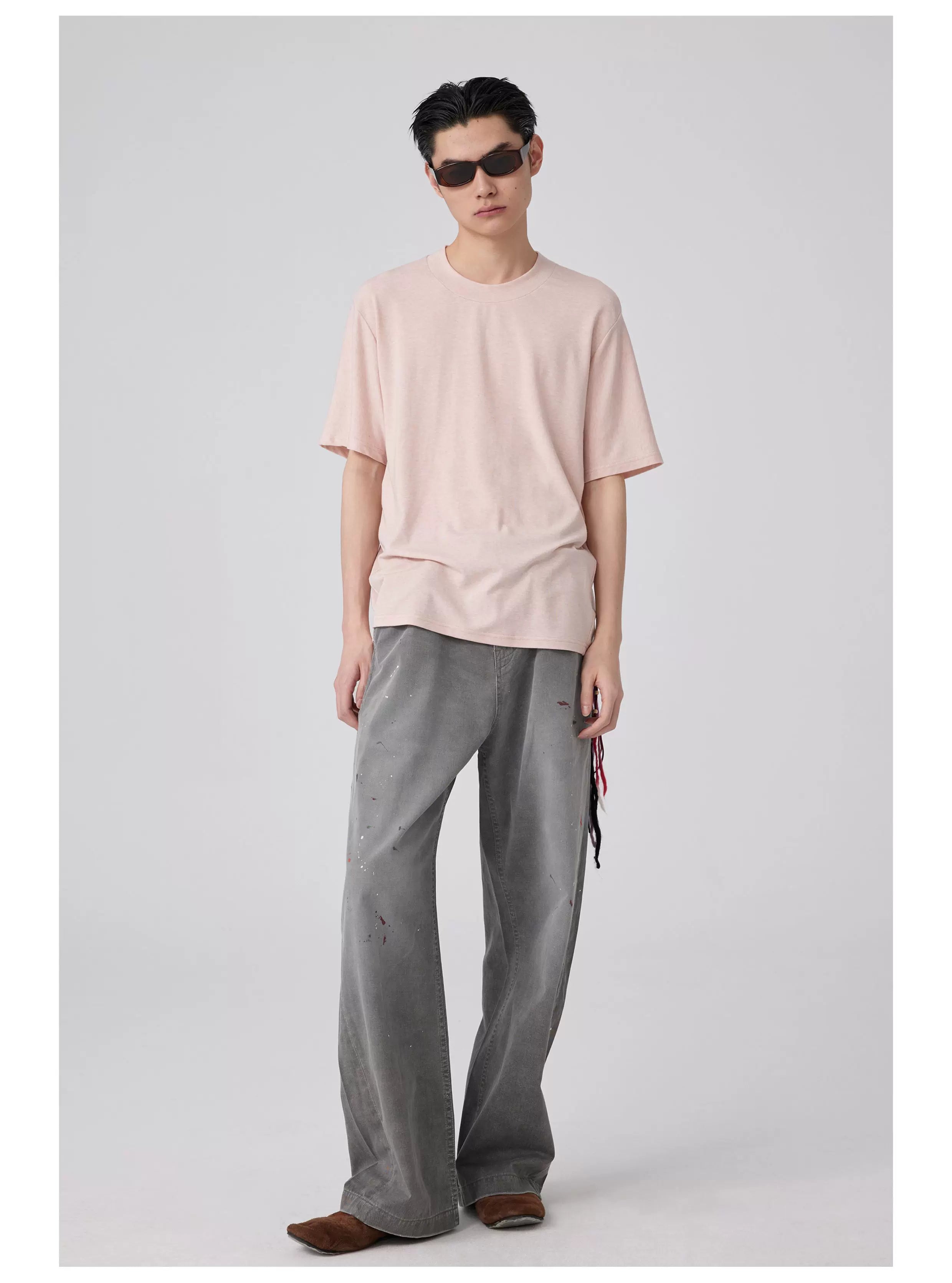 Straight-Leg Painted Pants