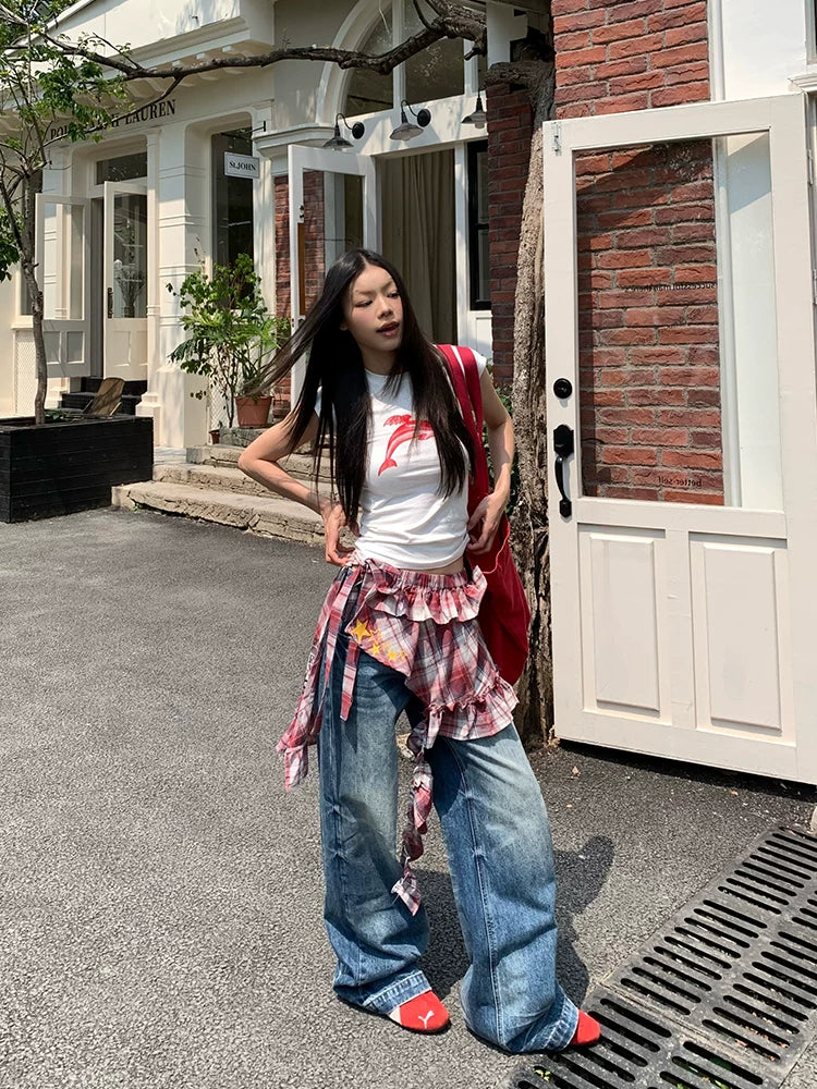 Sun-Faded Classic Wide-Leg Jeans