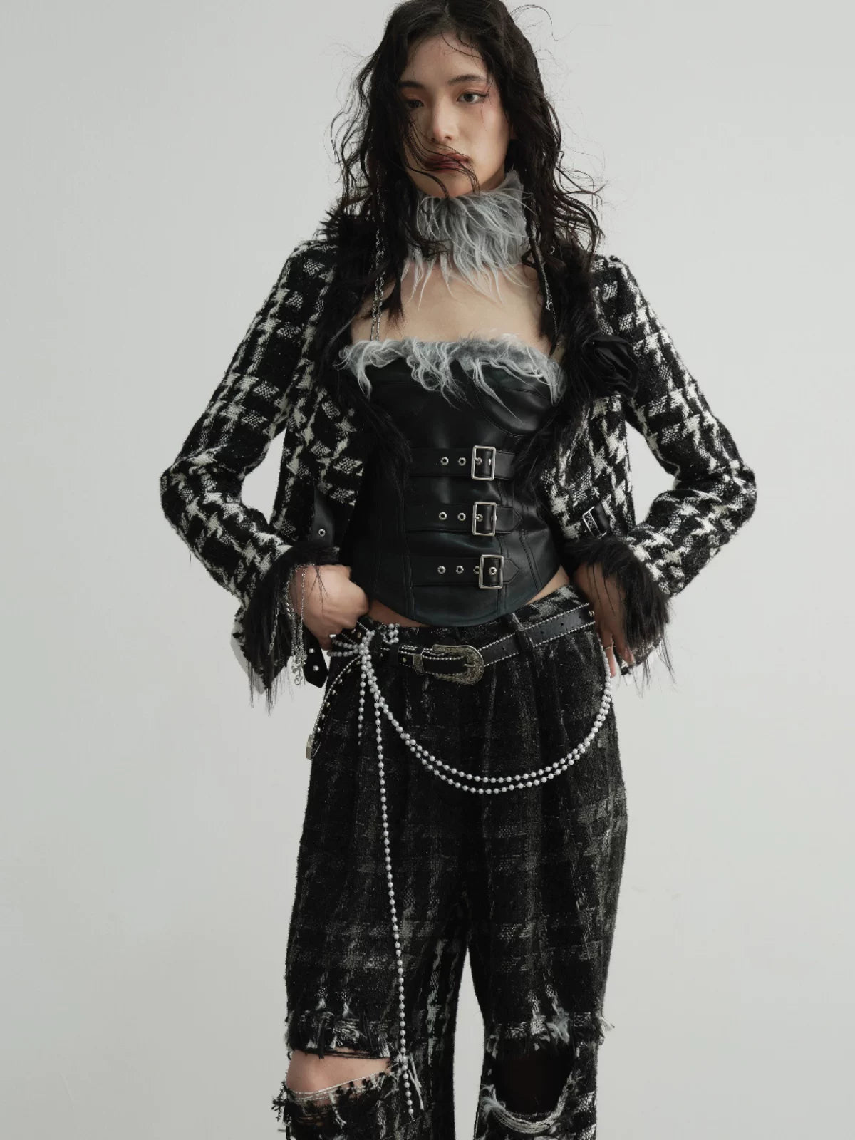 Frosttrim Tweed Cropped Coat