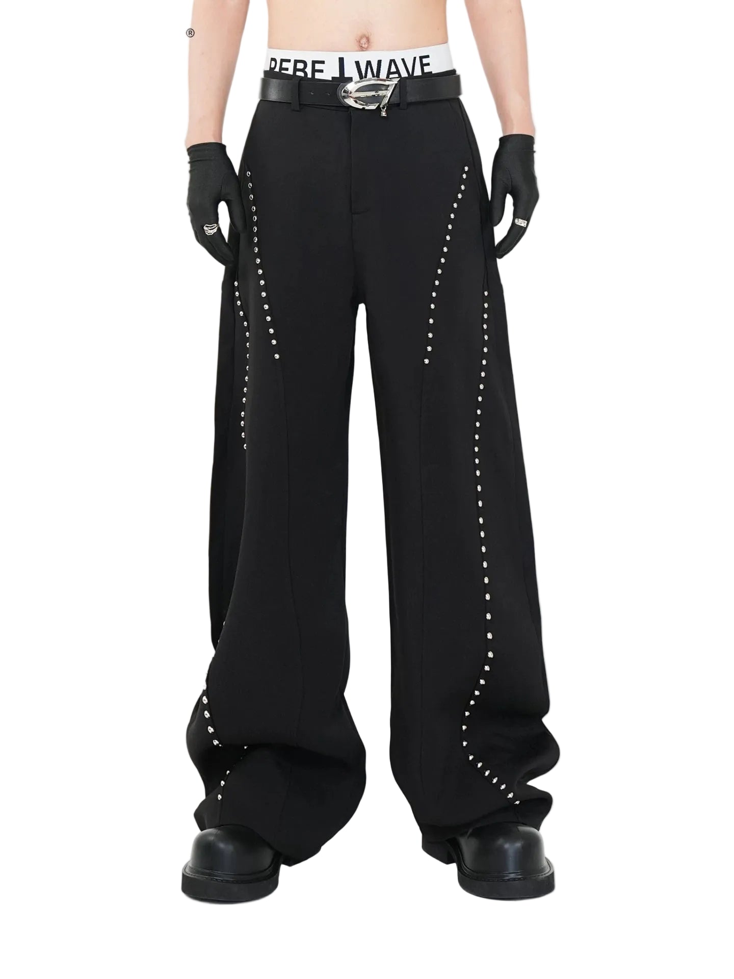 Satellite Stud Ultra‑Wide Trousers