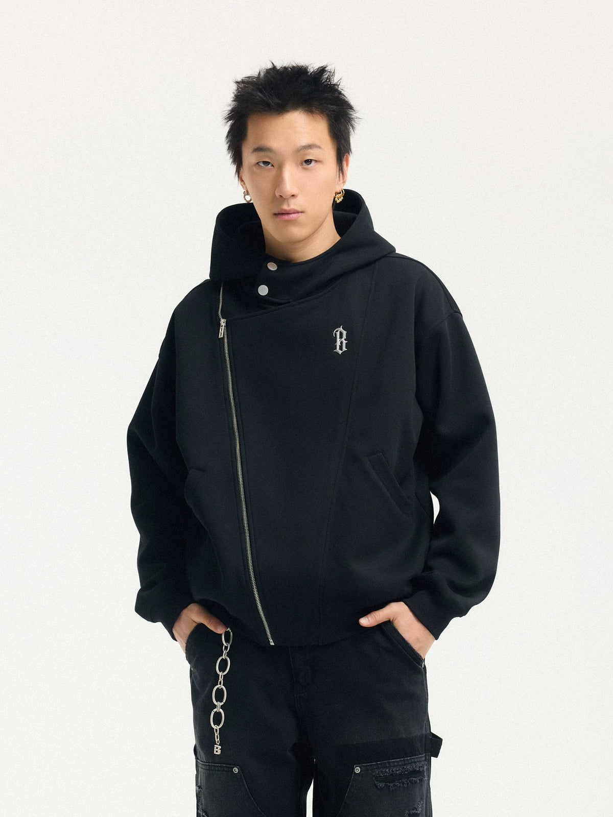 Metro Drape Moto Hoodie Jacket