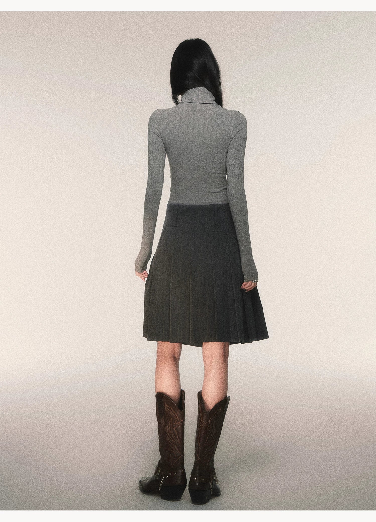 Riding Class Pleated Midi Skirt