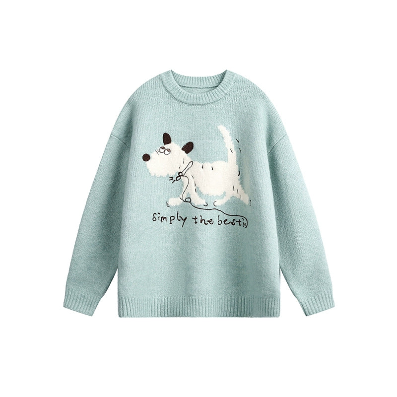 Snowy Pup Bestie Knit Sweater