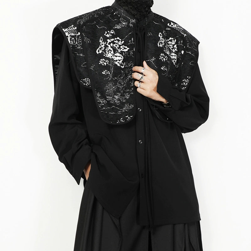 Embroidered Cape Shirt