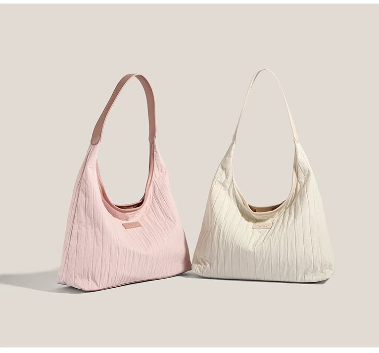 Vanilla Cloud Pleated Hobo Bag
