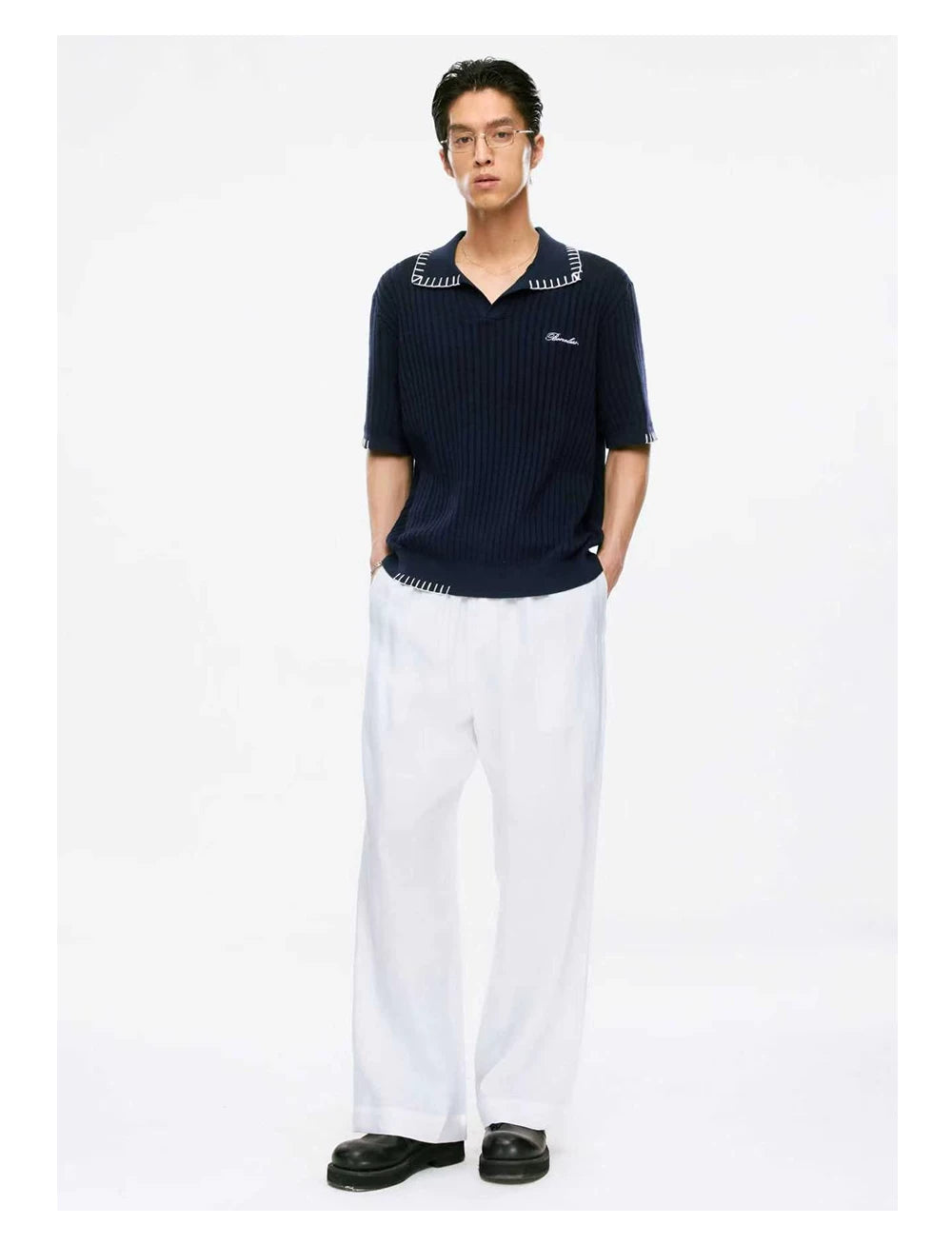 Heritage Whipstitch Ribbed Polo Knit