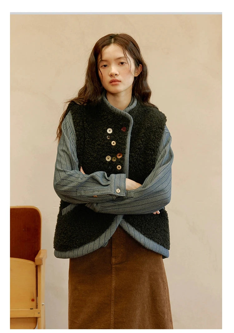 문어 텍스처 셰르파 조끼
