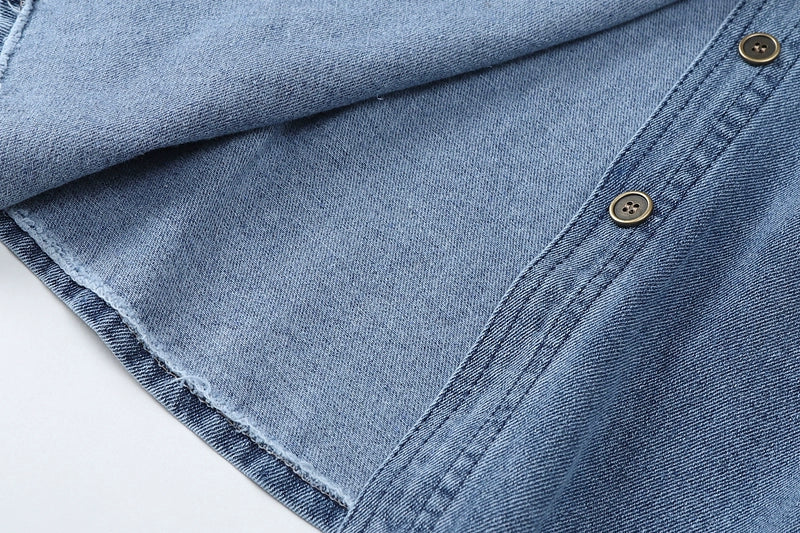 Veste de chemise en jean bleu foncé vintage