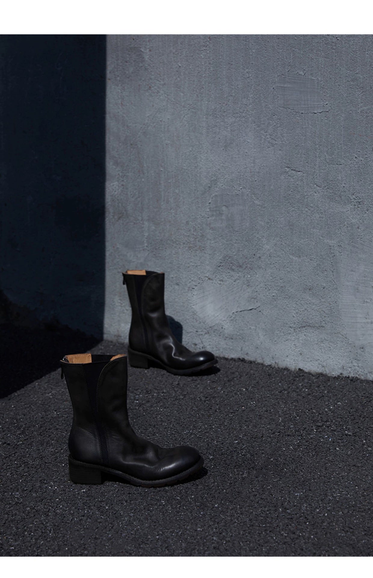 Leather Mid-Calf Boots