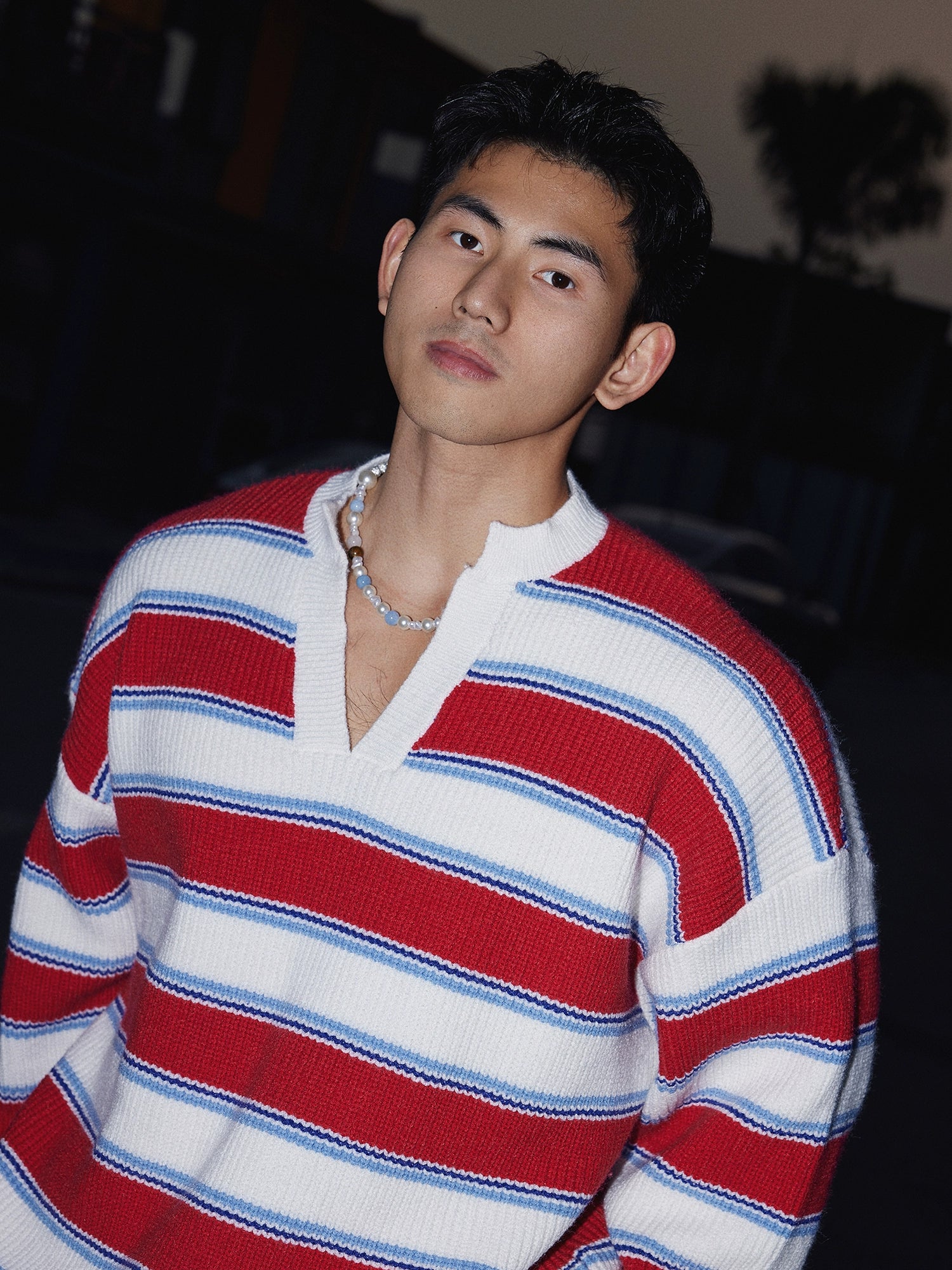 Red Striped Rugby Sweater
