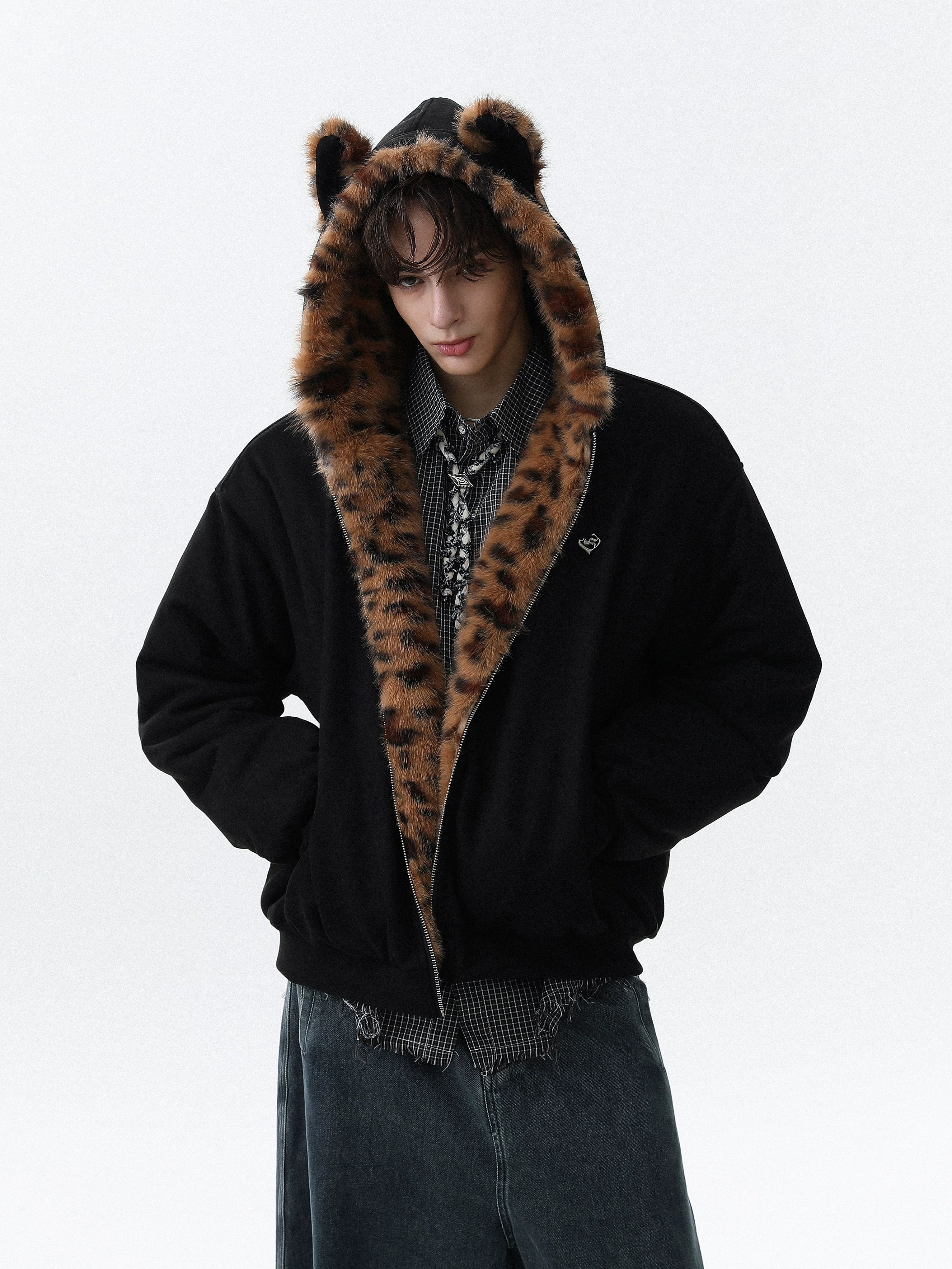 Wild Prowl Leopard Ear Hoodie by Mr Nearly | Chiclara
