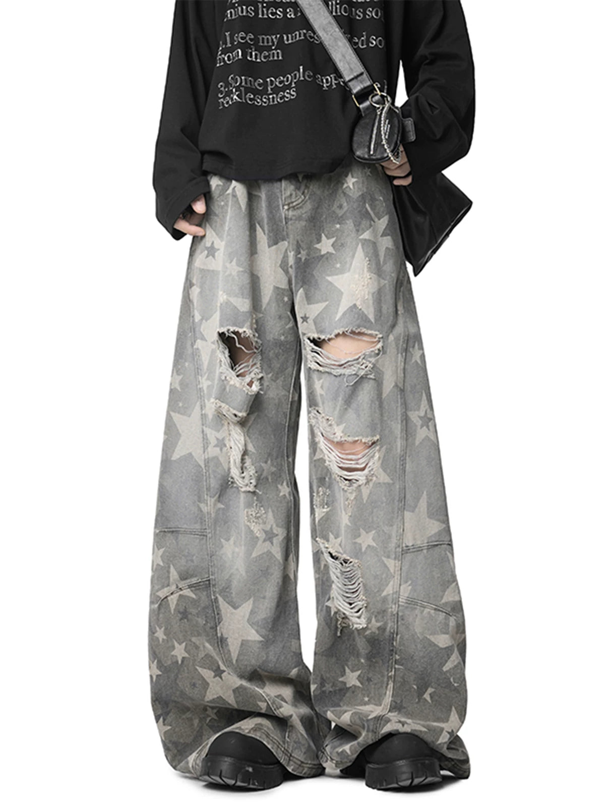 Stardust Ruin Ripped Wide Jeans