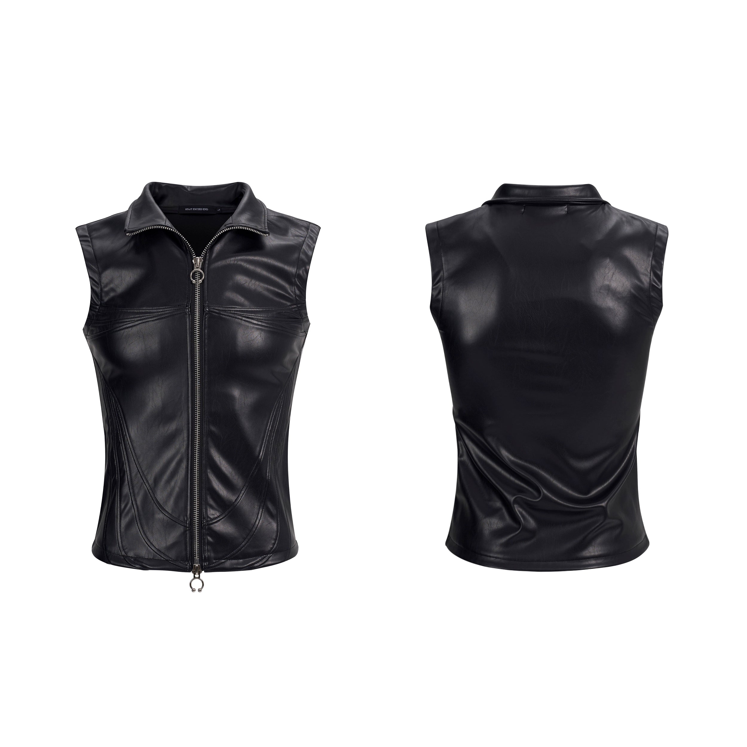 Sleeveless Black Sheer Panel Top