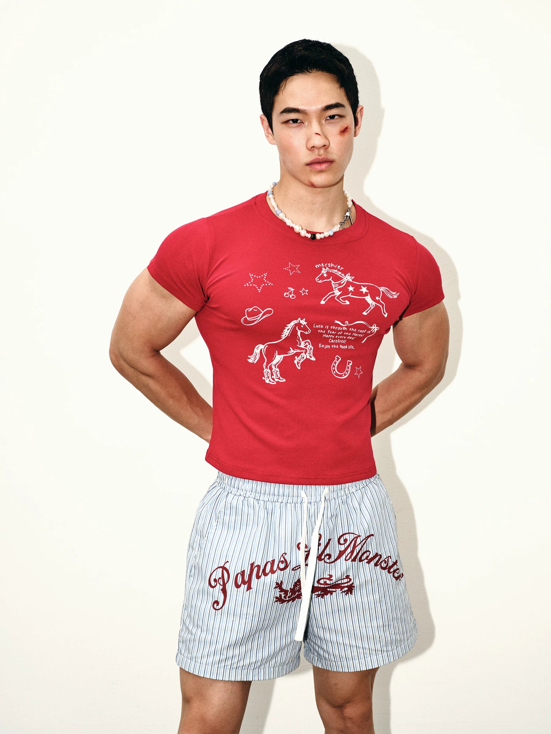 Crimson Rodeo Doodle Graphic Crop Tee