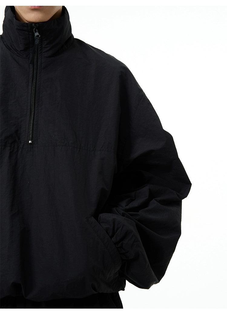 All-Black Oversized Windbreaker and Cargo Pants Setup