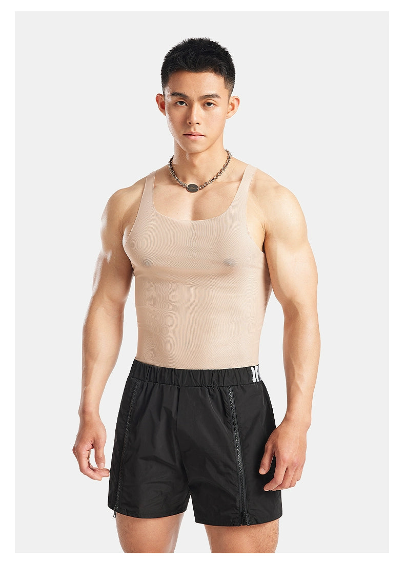 Camiseta de tanque de compresión desnuda