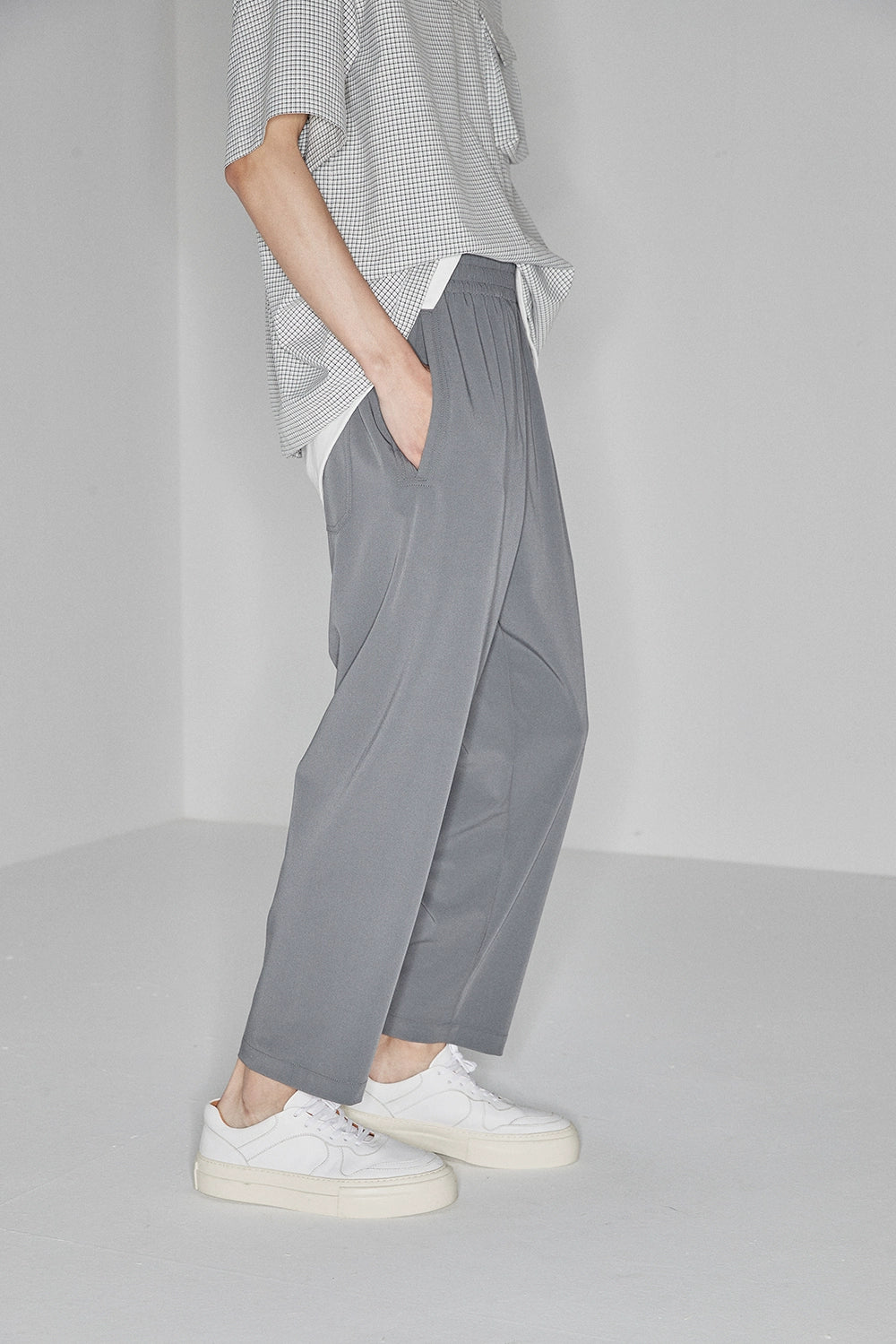 Pantalones de cintura elástica sin costura lateral