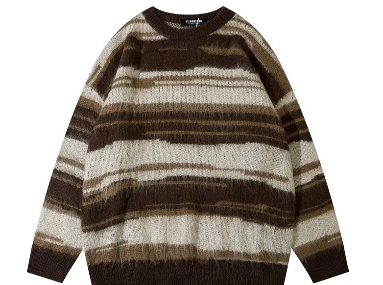 Suéter de mohair de gran tamaño a rayas