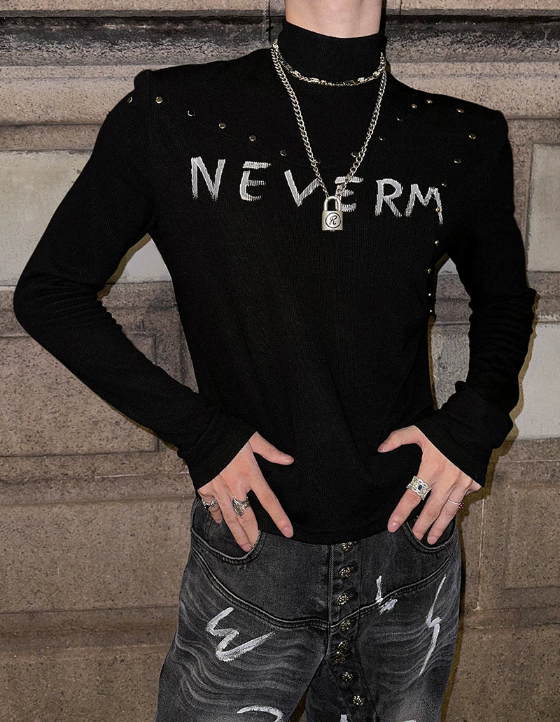 Neverm Studded Gothic Knit Turtleneck